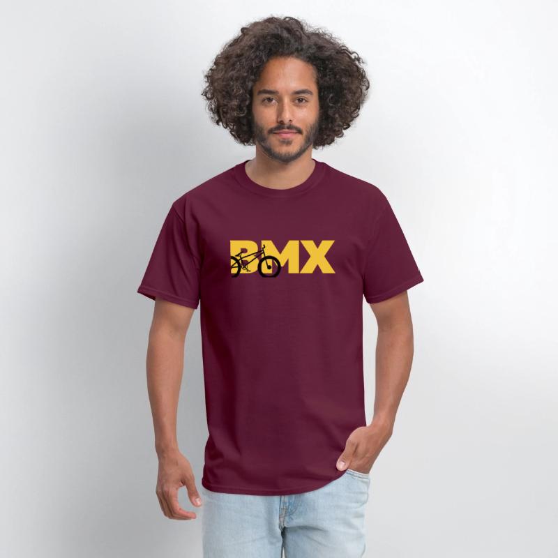 Black and Yellow BMX T Shirt cotton staff 100%
