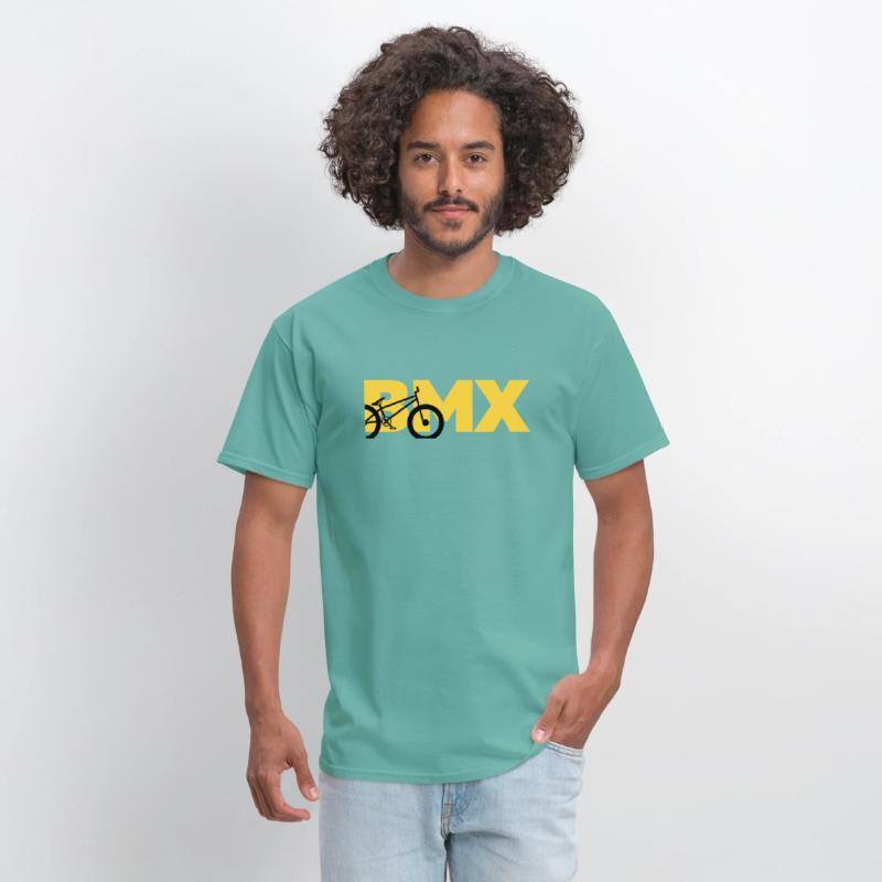 Black and Yellow BMX T Shirt cotton staff 100%