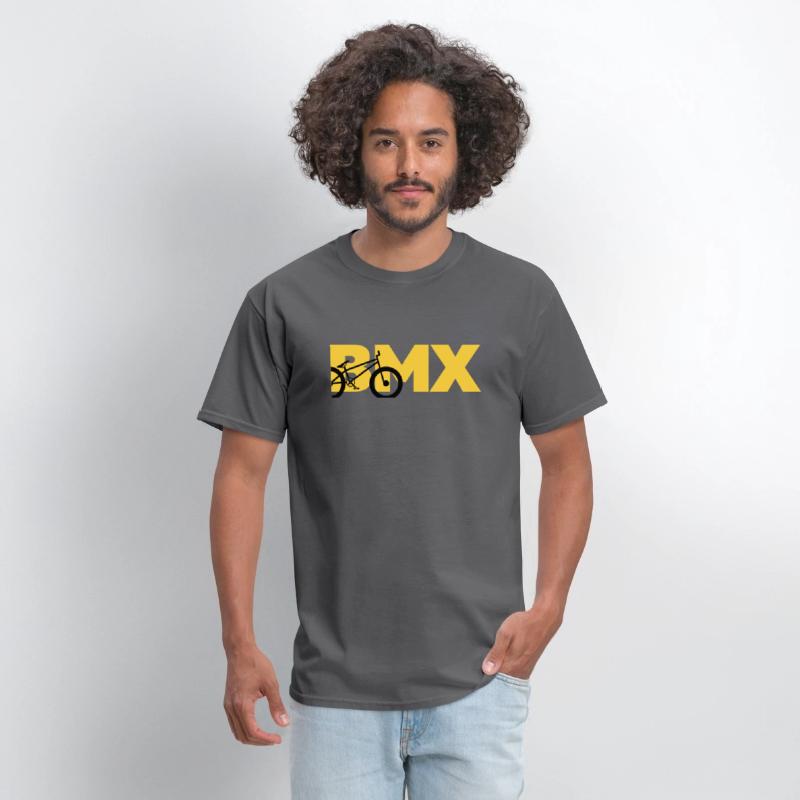 Black and Yellow BMX T Shirt cotton staff 100%