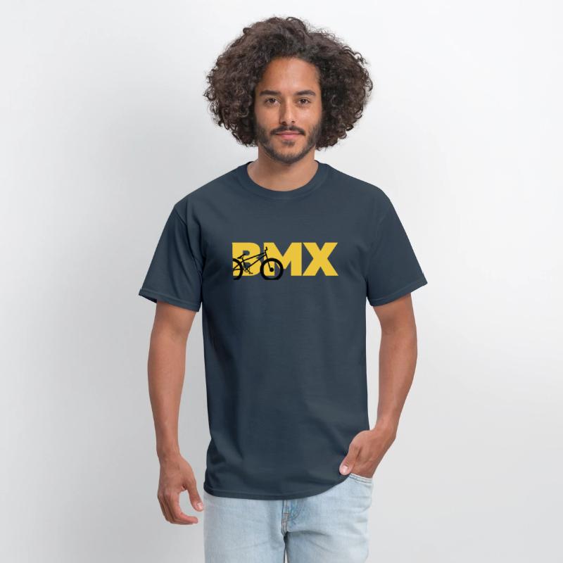 Black and Yellow BMX T Shirt cotton staff 100%