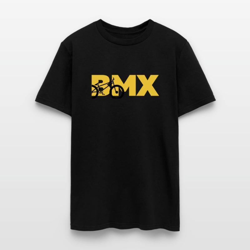 Black and Yellow BMX T Shirt cotton staff 100%