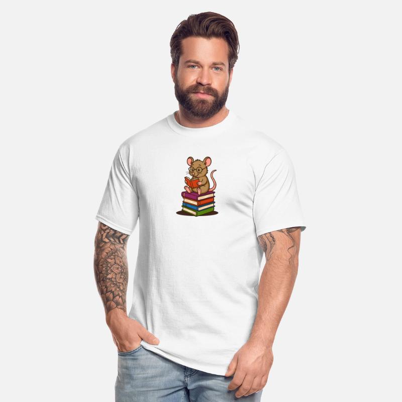 Bookworm with Glasses and Stack of Books