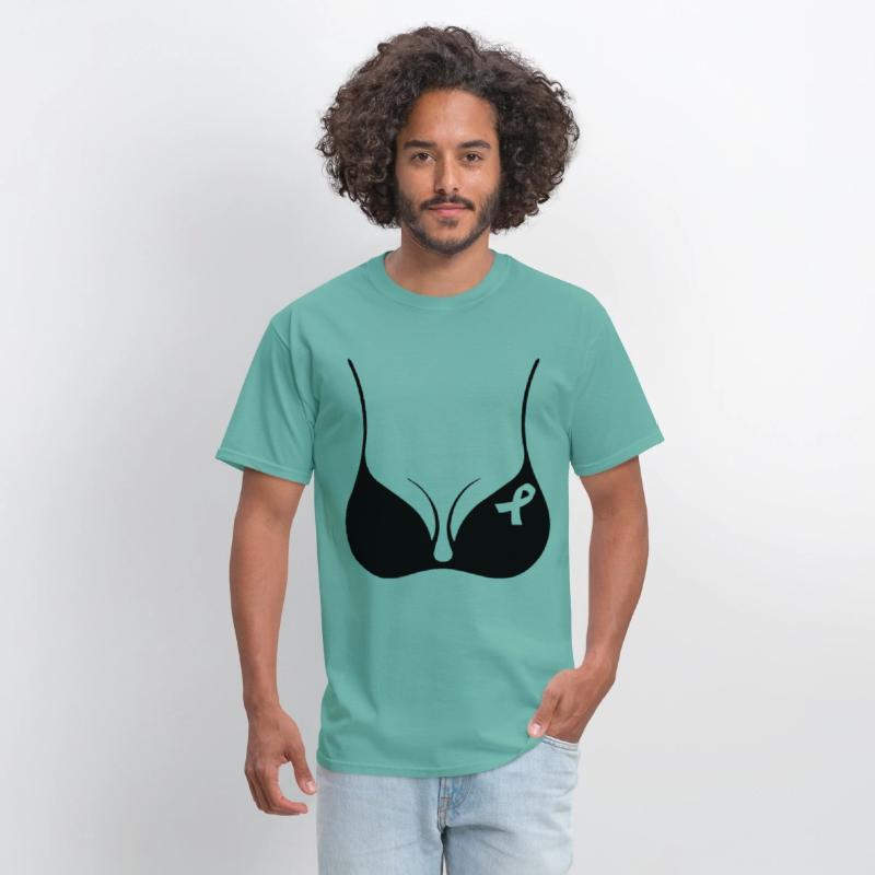 Breast Cancer Awareness Black Bra Pink Ribbon JUNI