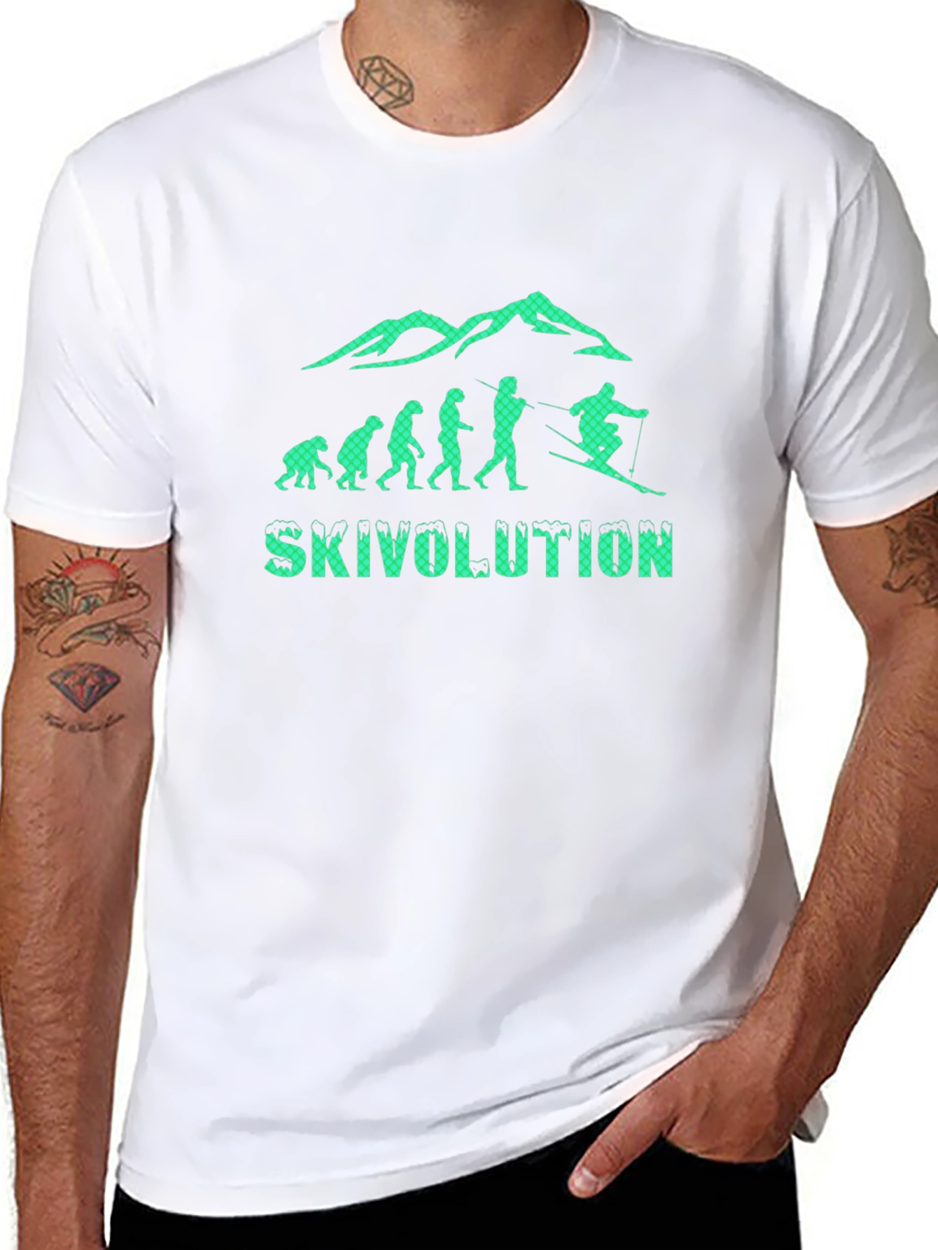 SkiVolution T-Shirt: Evolution of Skiing Tee