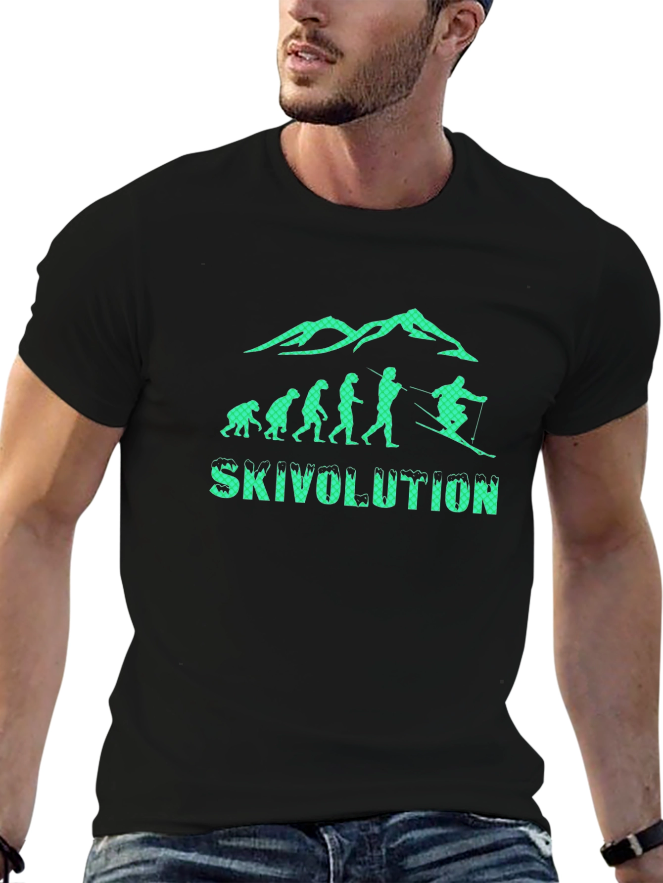 SkiVolution T-Shirt: Evolution of Skiing Tee