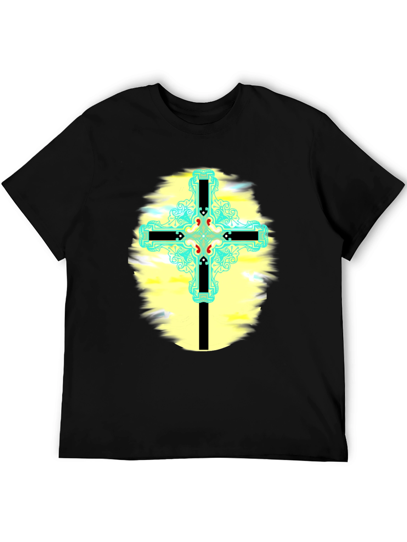 Cross Graphic T-Shirt - Black Cotton Blend