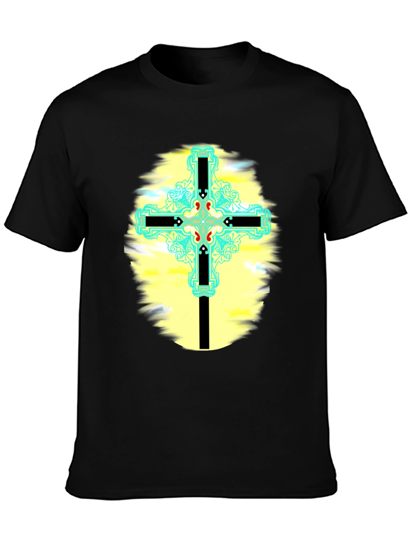 Cross Graphic T-Shirt - Black Cotton Blend