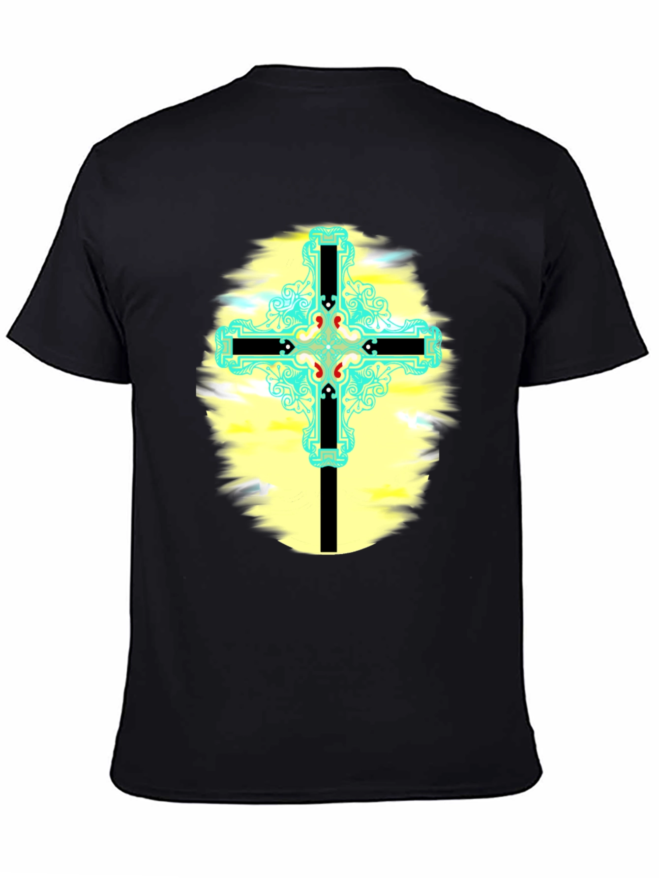 Cross Graphic T-Shirt - Black Cotton Blend