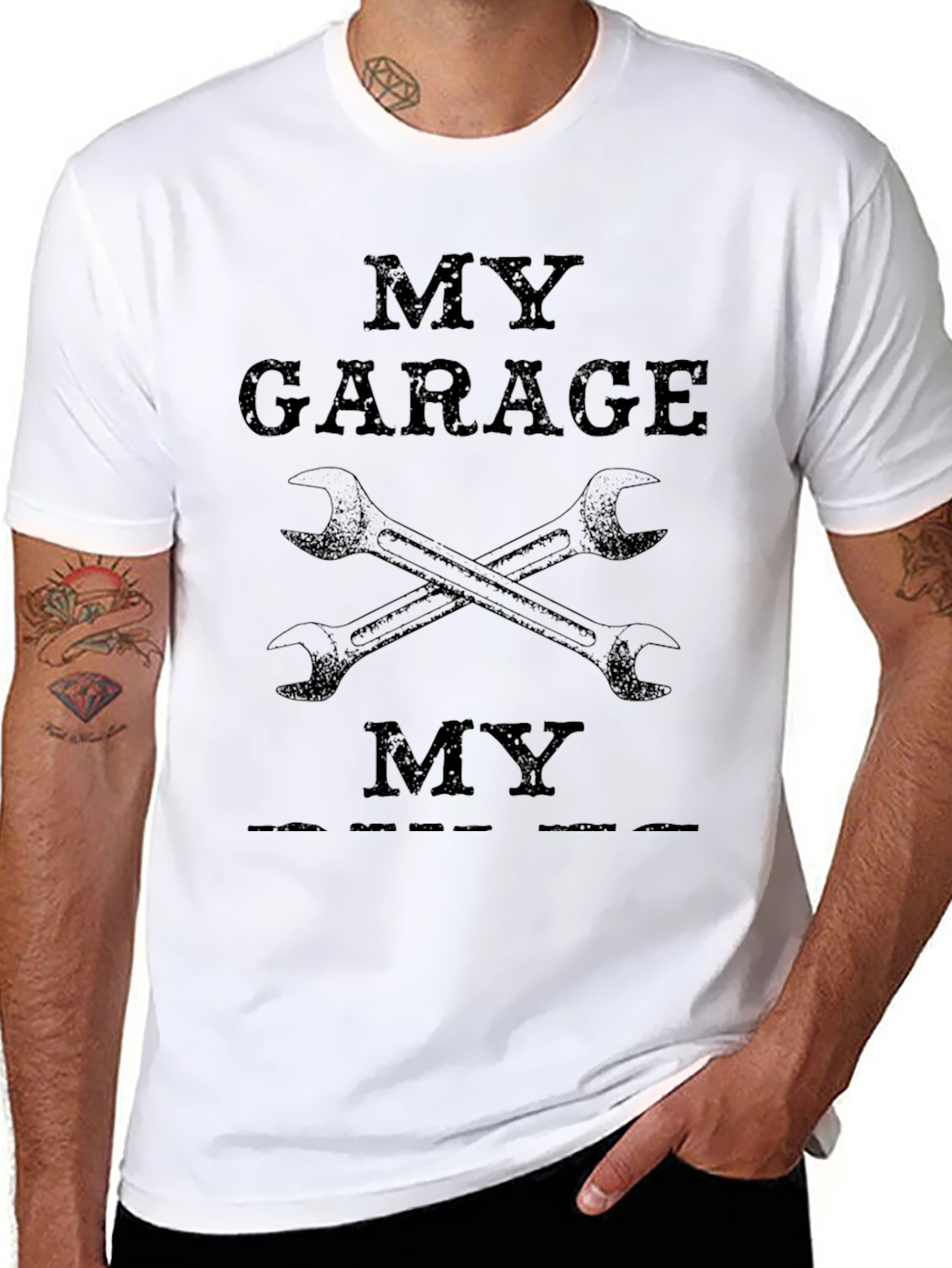 My Garage My Rules Black Graphic T-Shirt