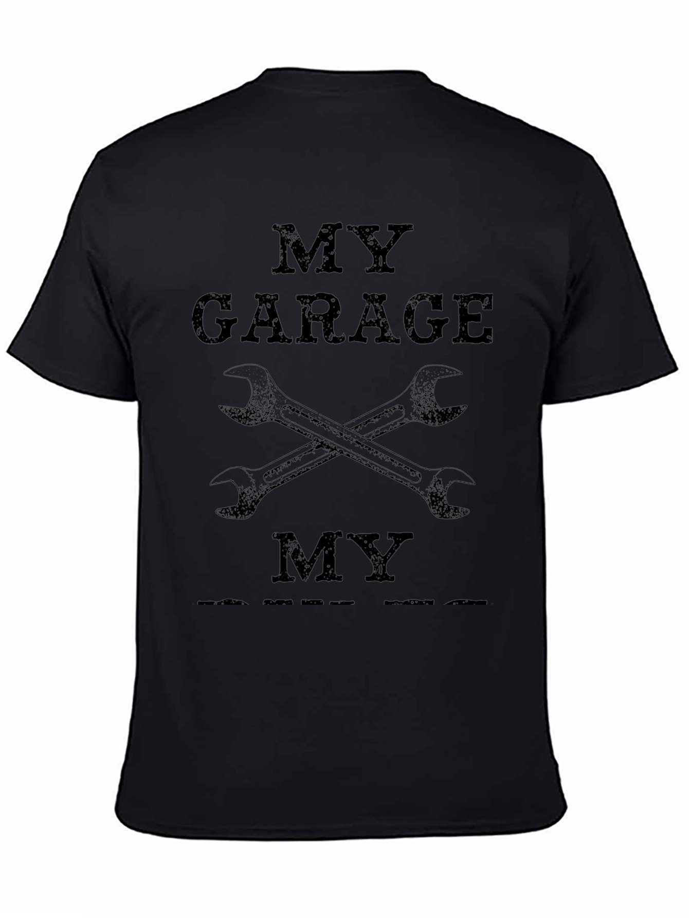 My Garage My Rules Black Graphic T-Shirt
