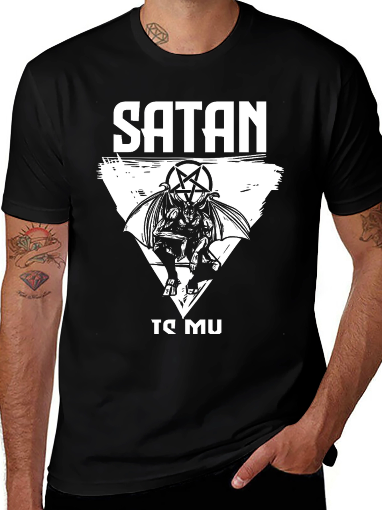 Satanic Graphic Tee - Baphomet Design