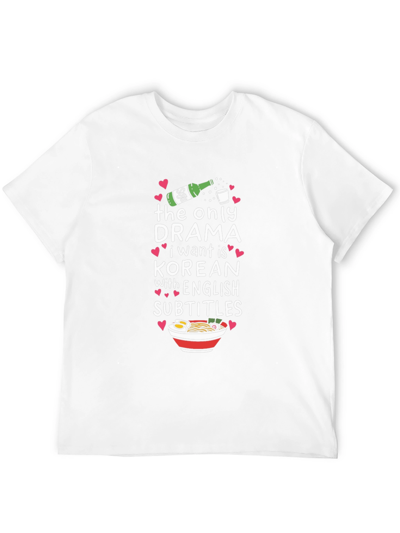 Korean Drama Fan T-Shirt: Soju & Subtitles