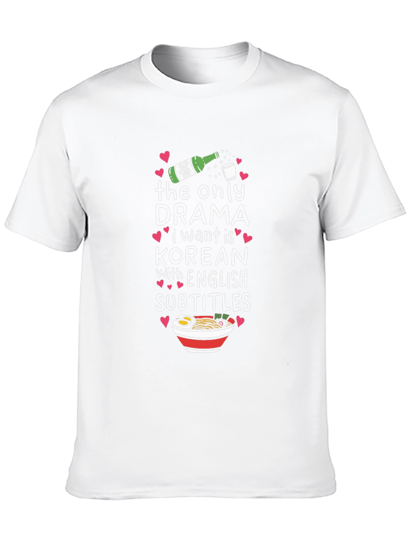 Korean Drama Fan T-Shirt: Soju & Subtitles