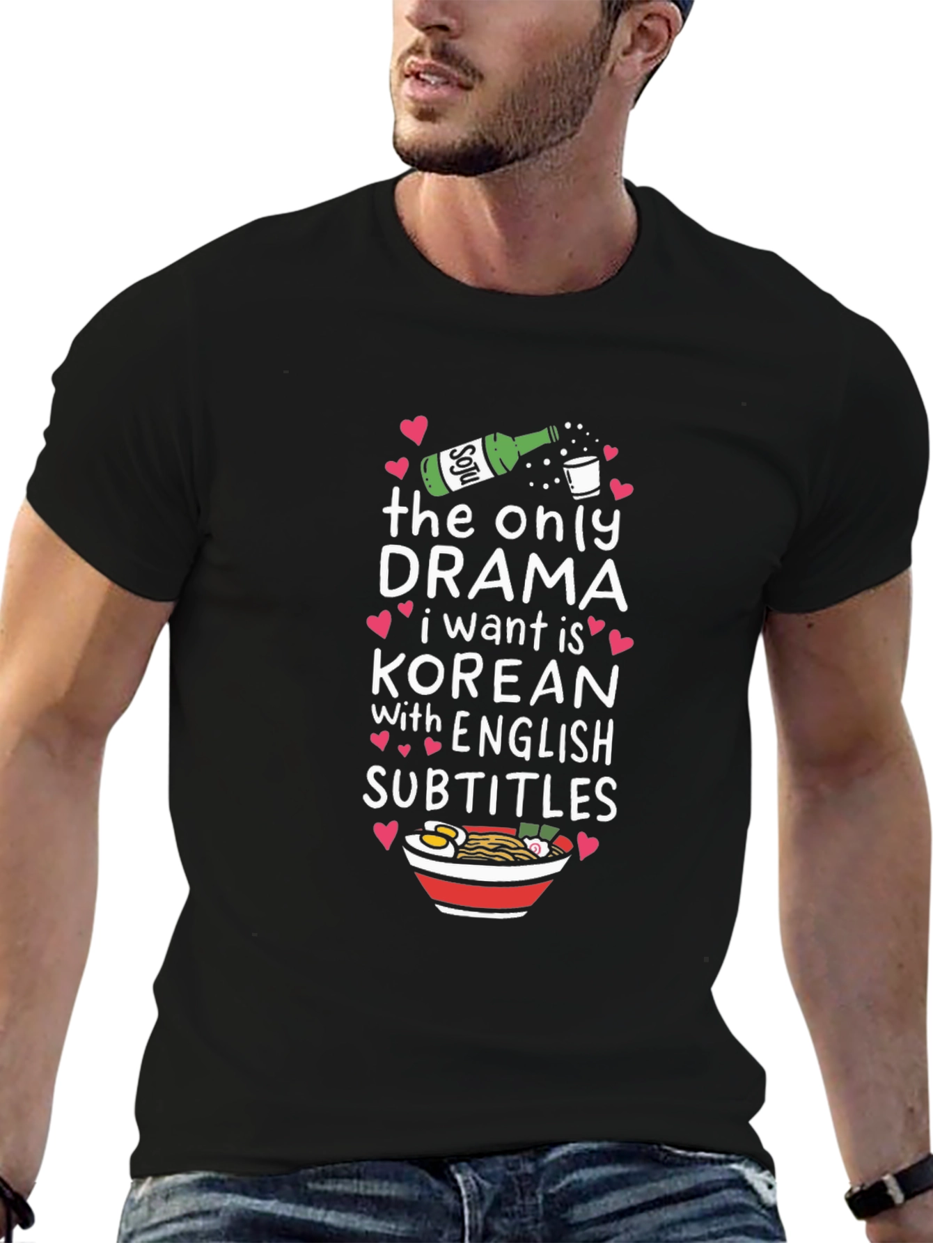 Korean Drama Fan T-Shirt: Soju & Subtitles