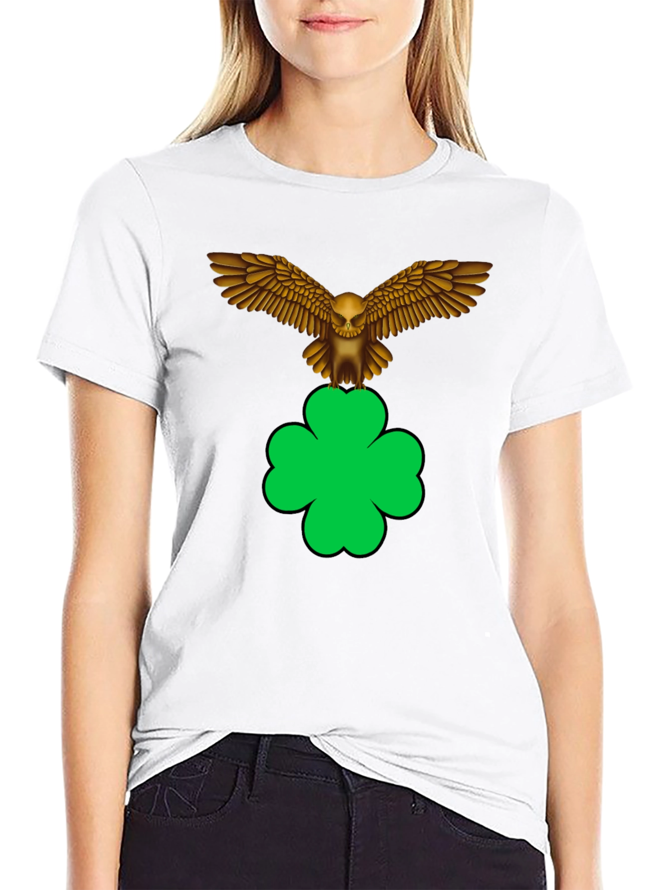Skull Eagle Clover Graphic Tee