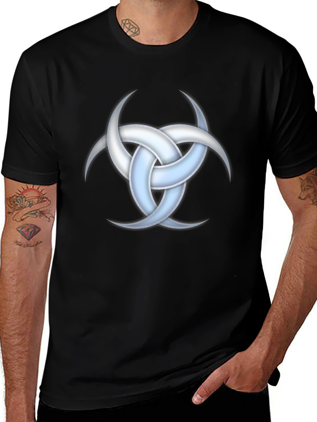 Triple Horn T-Shirt - Triskelion Pagan Symbol