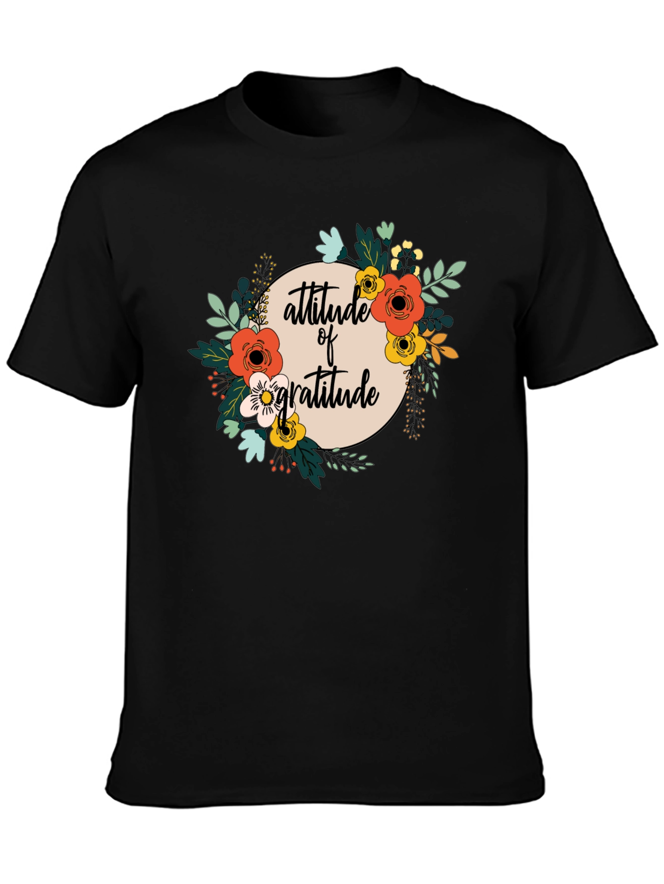 Attitude of Gratitude Floral Graphic T-Shirt