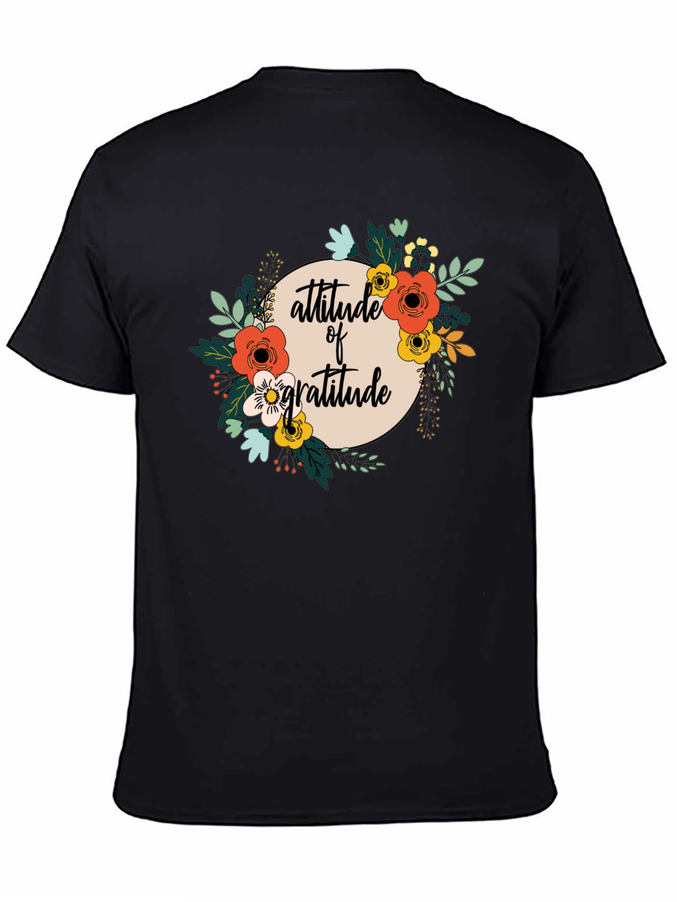 Attitude of Gratitude Floral Graphic T-Shirt