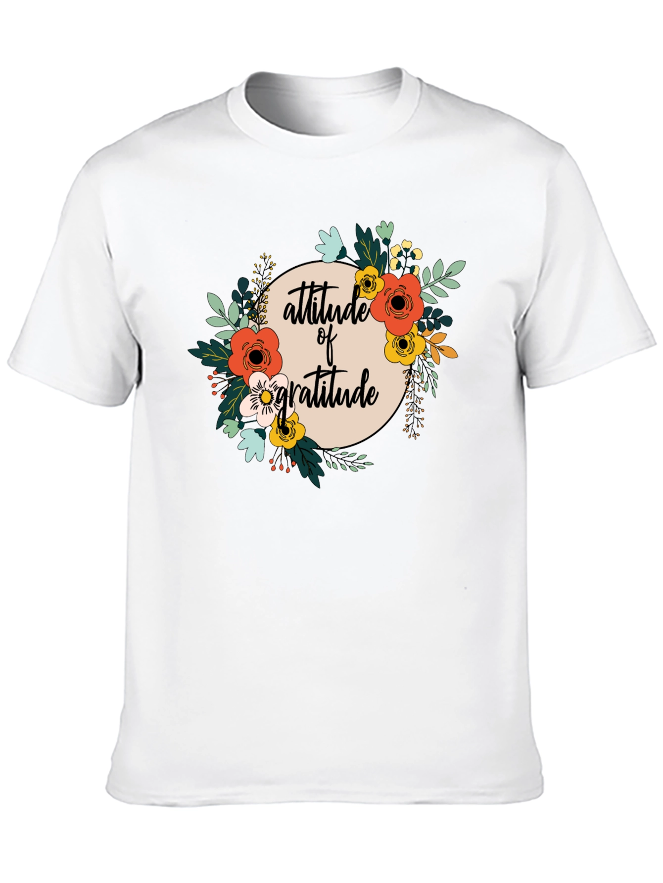 Attitude of Gratitude Floral Graphic T-Shirt