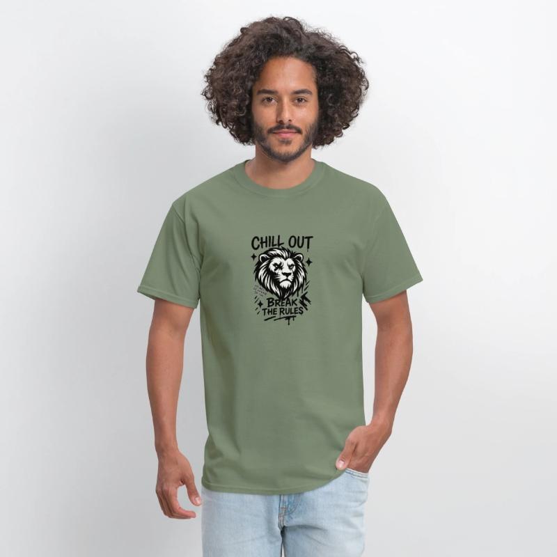 Chill Out Lion – Break the Rules Motivational Graf