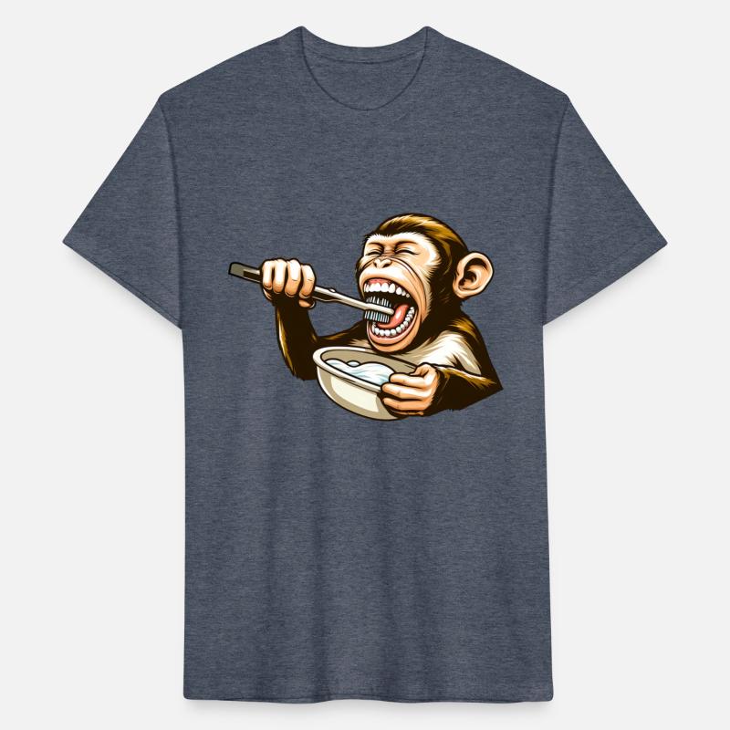 Chimpanzee brushes its teeth