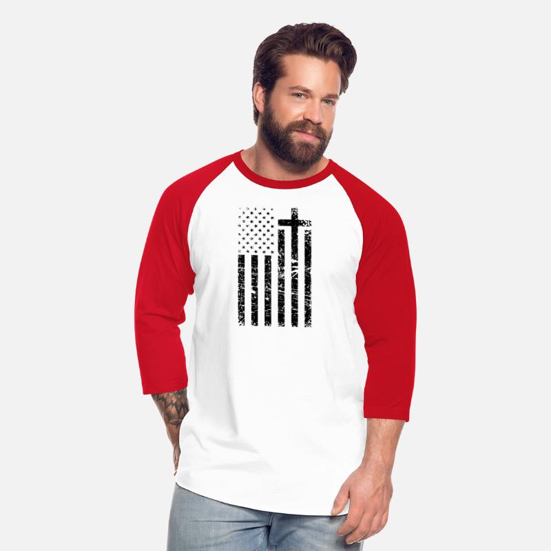 Christian Distressed black USA Flag Cross Have F