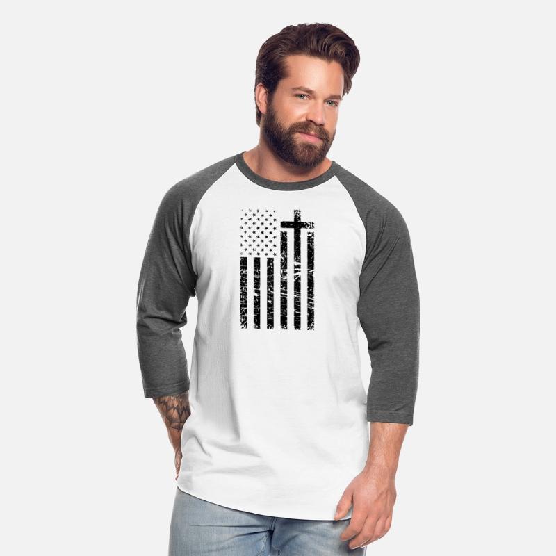 Christian Distressed black USA Flag Cross Have F