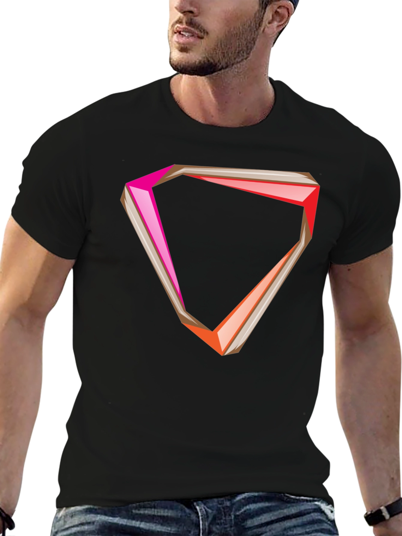 Geometric Graphic Tee - Modern Style