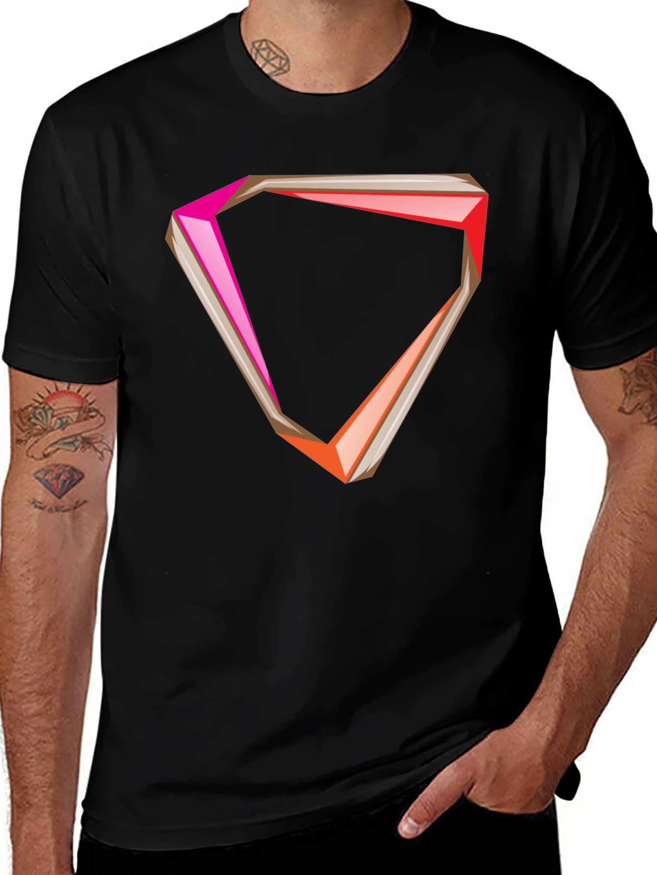 Geometric Graphic Tee - Modern Style