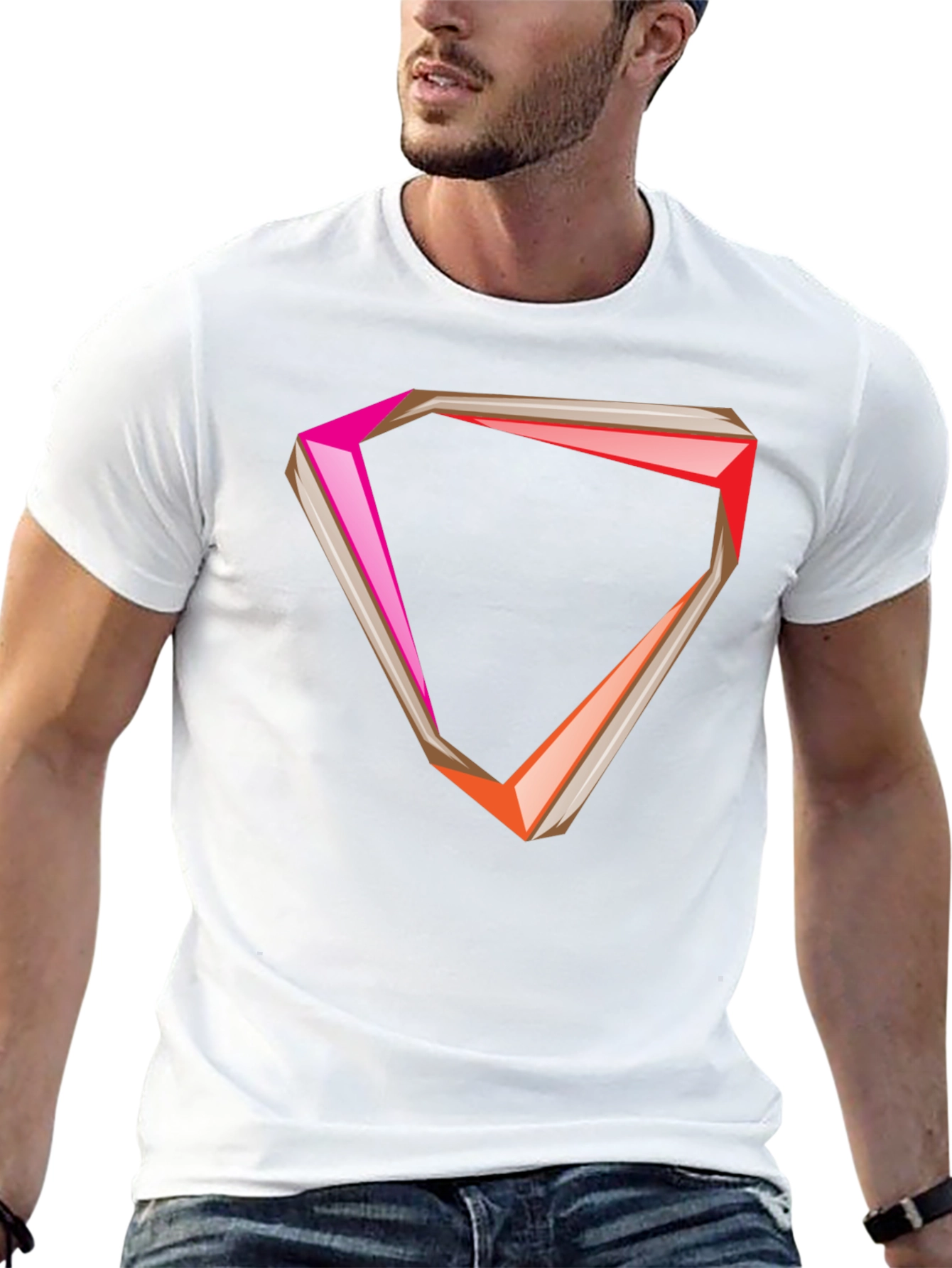 Geometric Graphic Tee - Modern Style