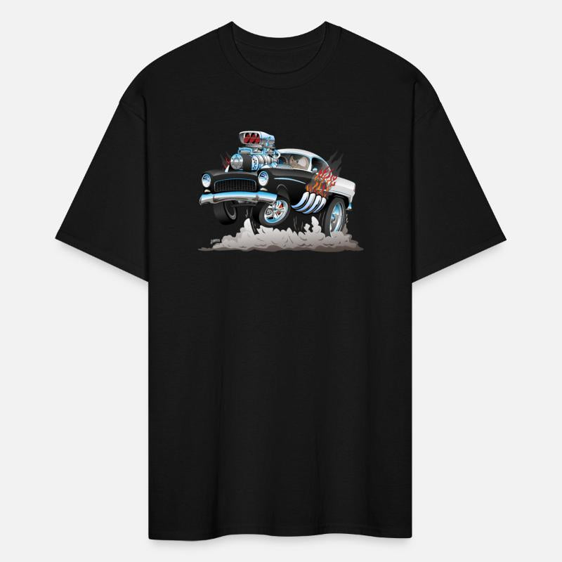 Classic '55 Hot Rod Funny Car Cartoon