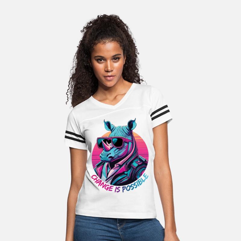 Colorful rhinoceros with sunglasses