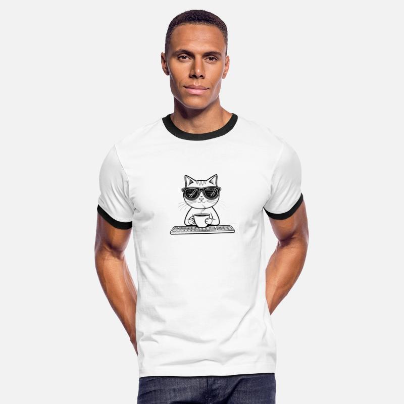 cool cat with coding glasses reflections show