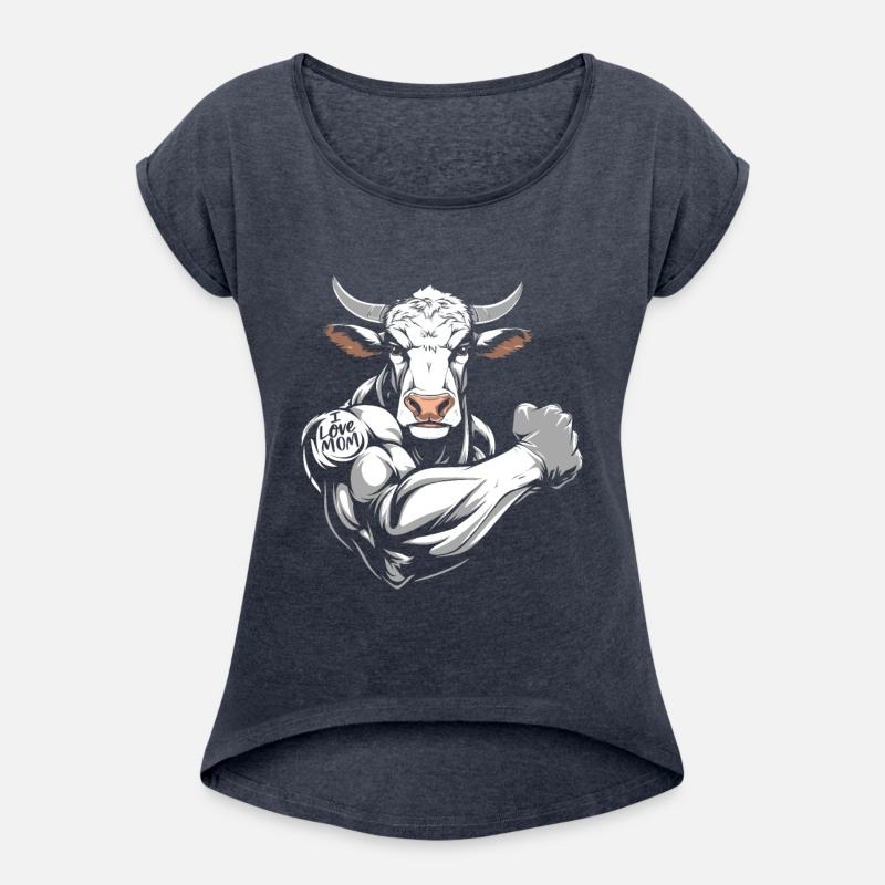 Cow Cattle Biceps Tattoo I Love Mom