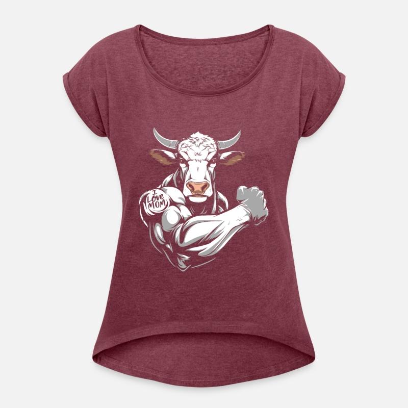 Cow Cattle Biceps Tattoo I Love Mom