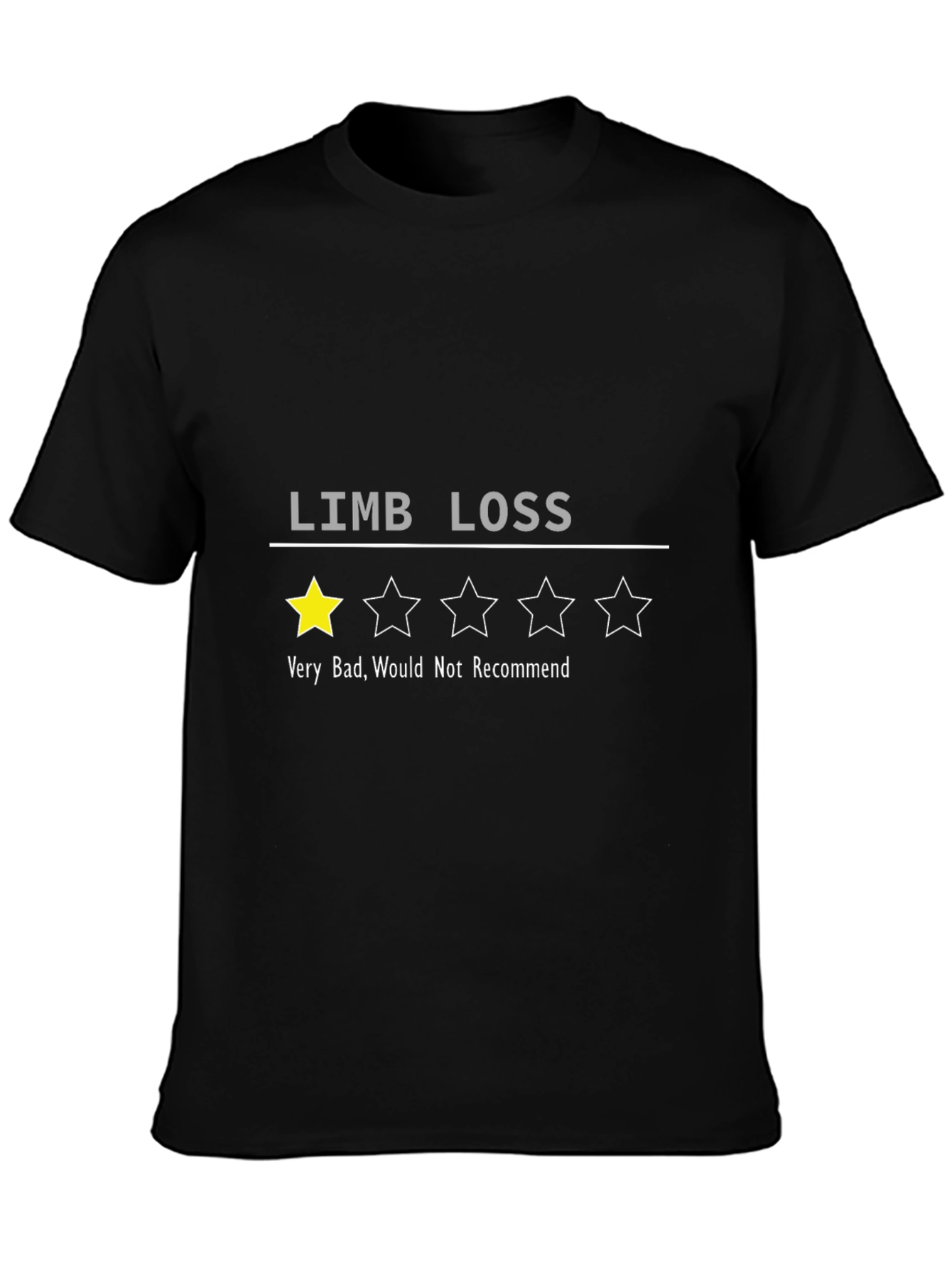 Limb Loss One Star T-Shirt - Funny Injury Review