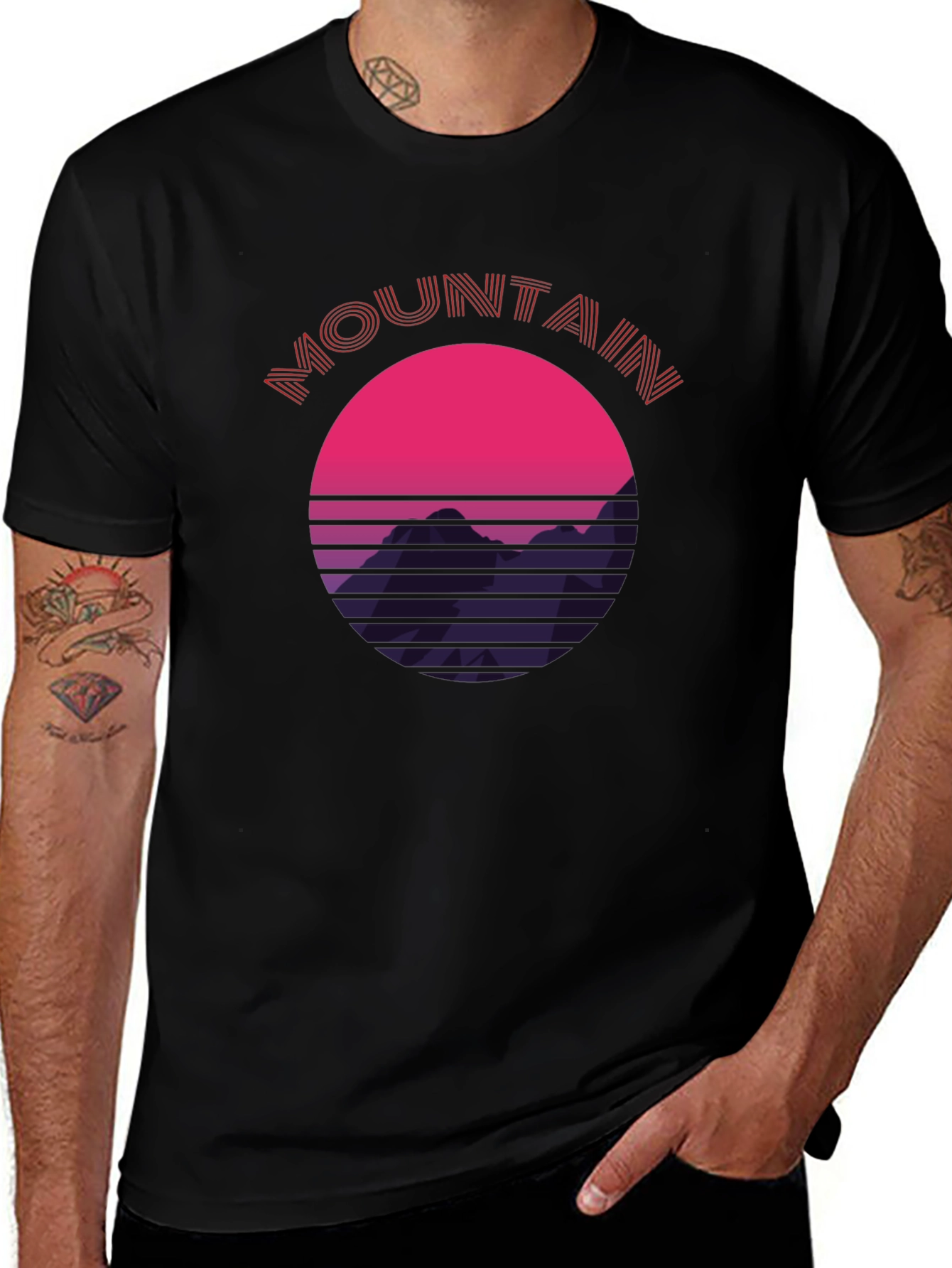 Retro Mountain Sunset T-Shirt