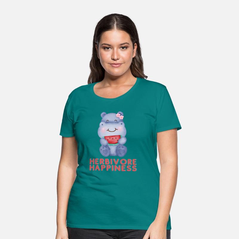 Cute Hippo Eating Watermelon
