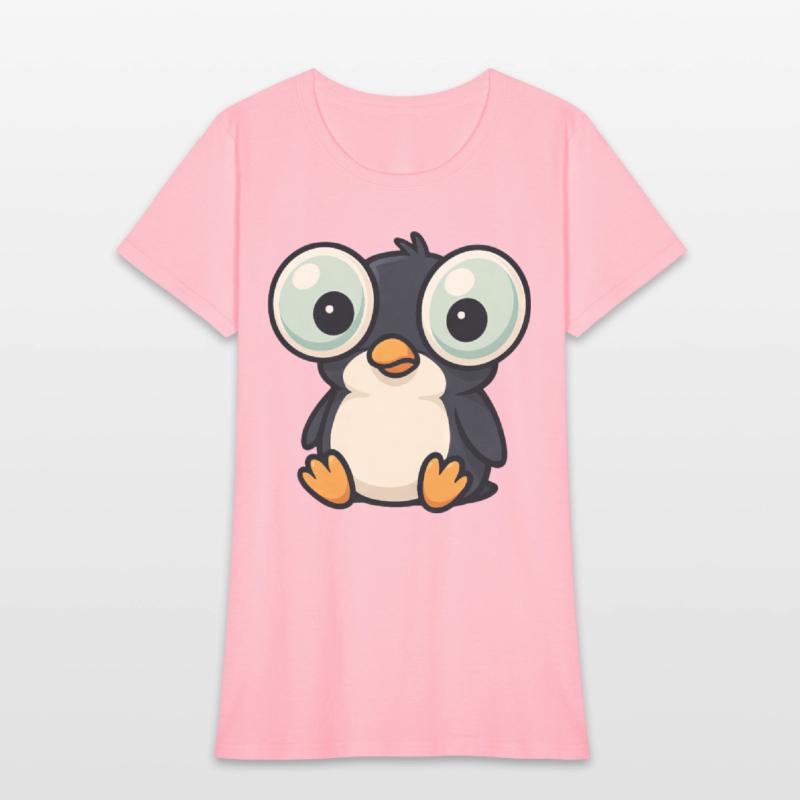 Cute penguin cartoon big eyes funny quirky