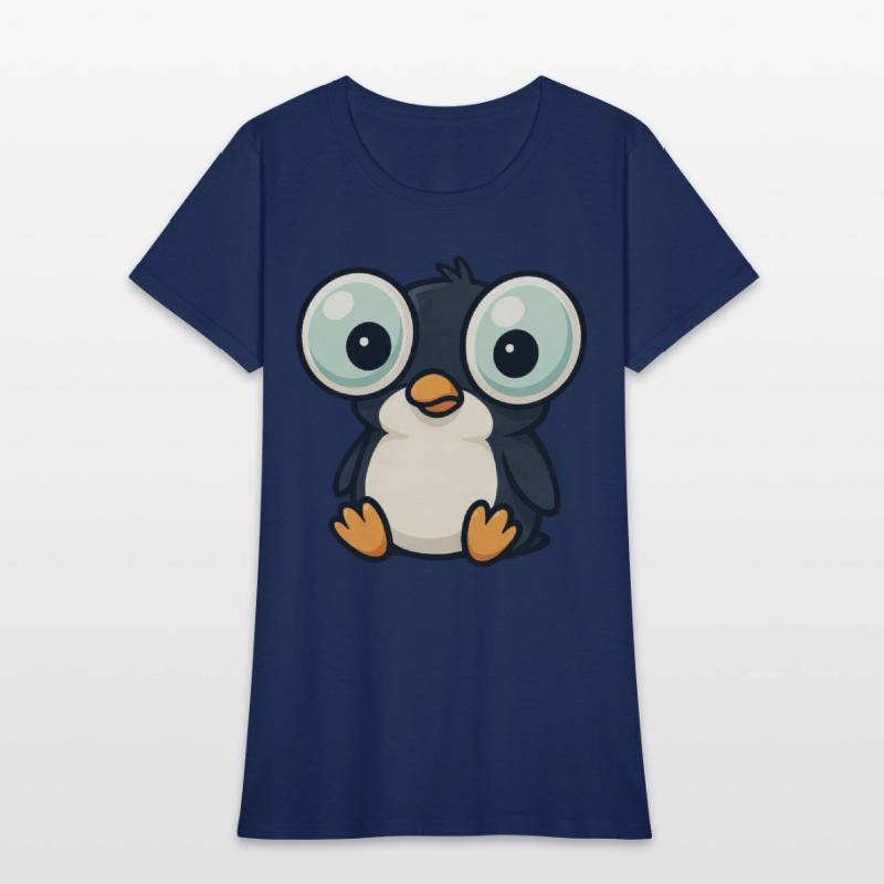 Cute penguin cartoon big eyes funny quirky