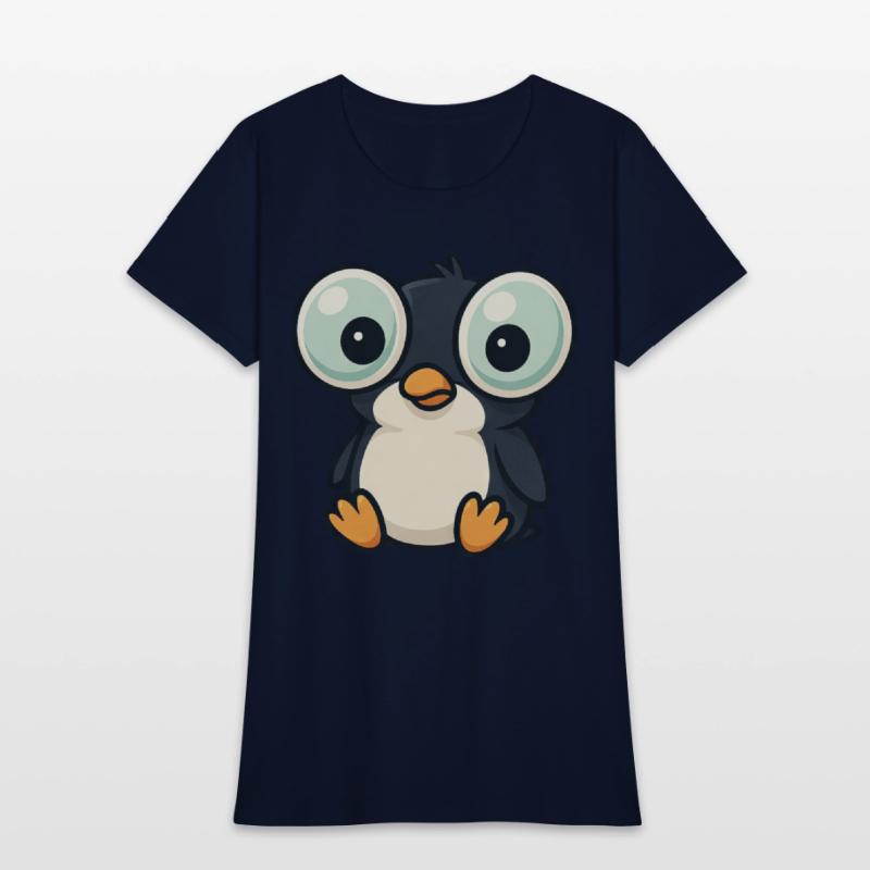 Cute penguin cartoon big eyes funny quirky