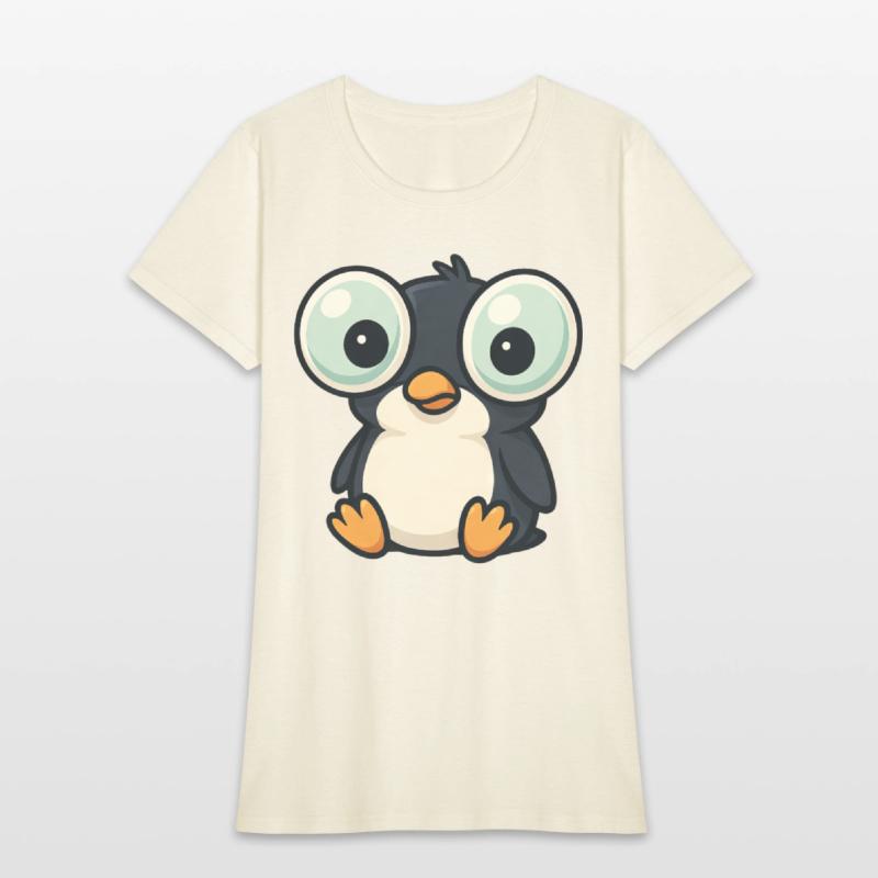 Cute penguin cartoon big eyes funny quirky