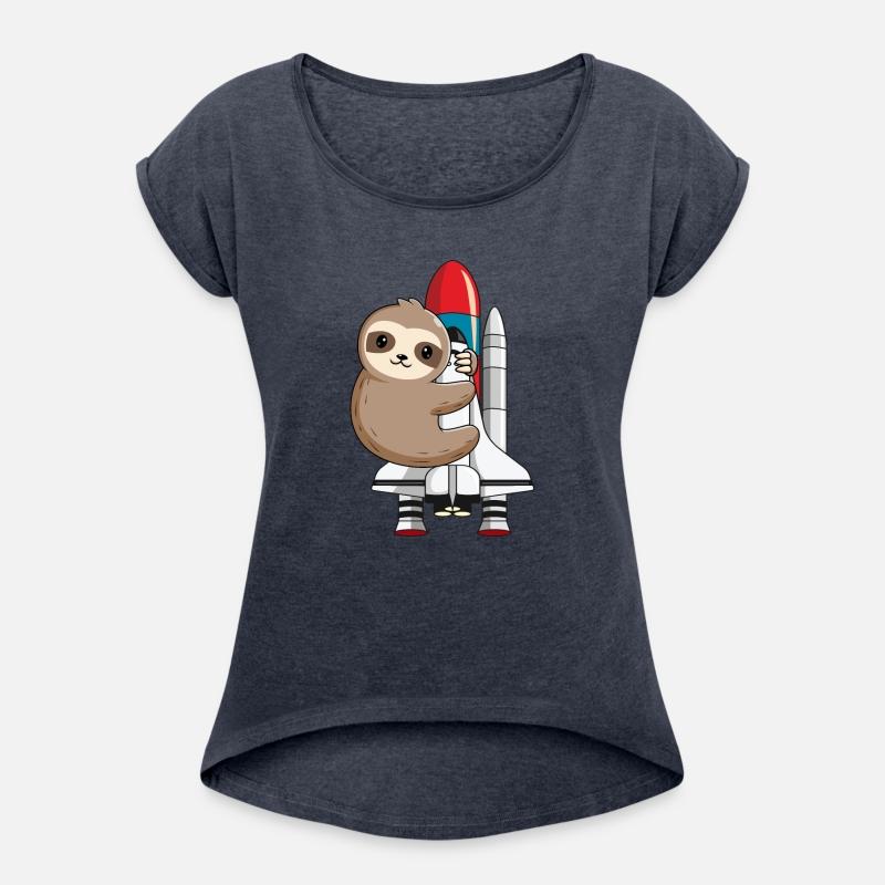 Cute sloth hanging on a space ship
