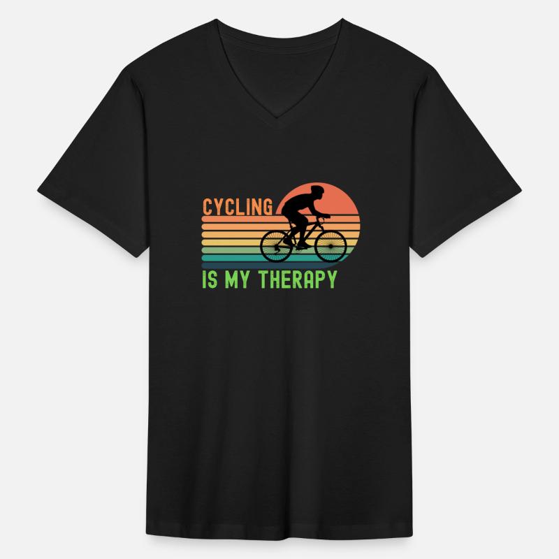 Cycling is My Therapy Horizontal Stripes Sunset