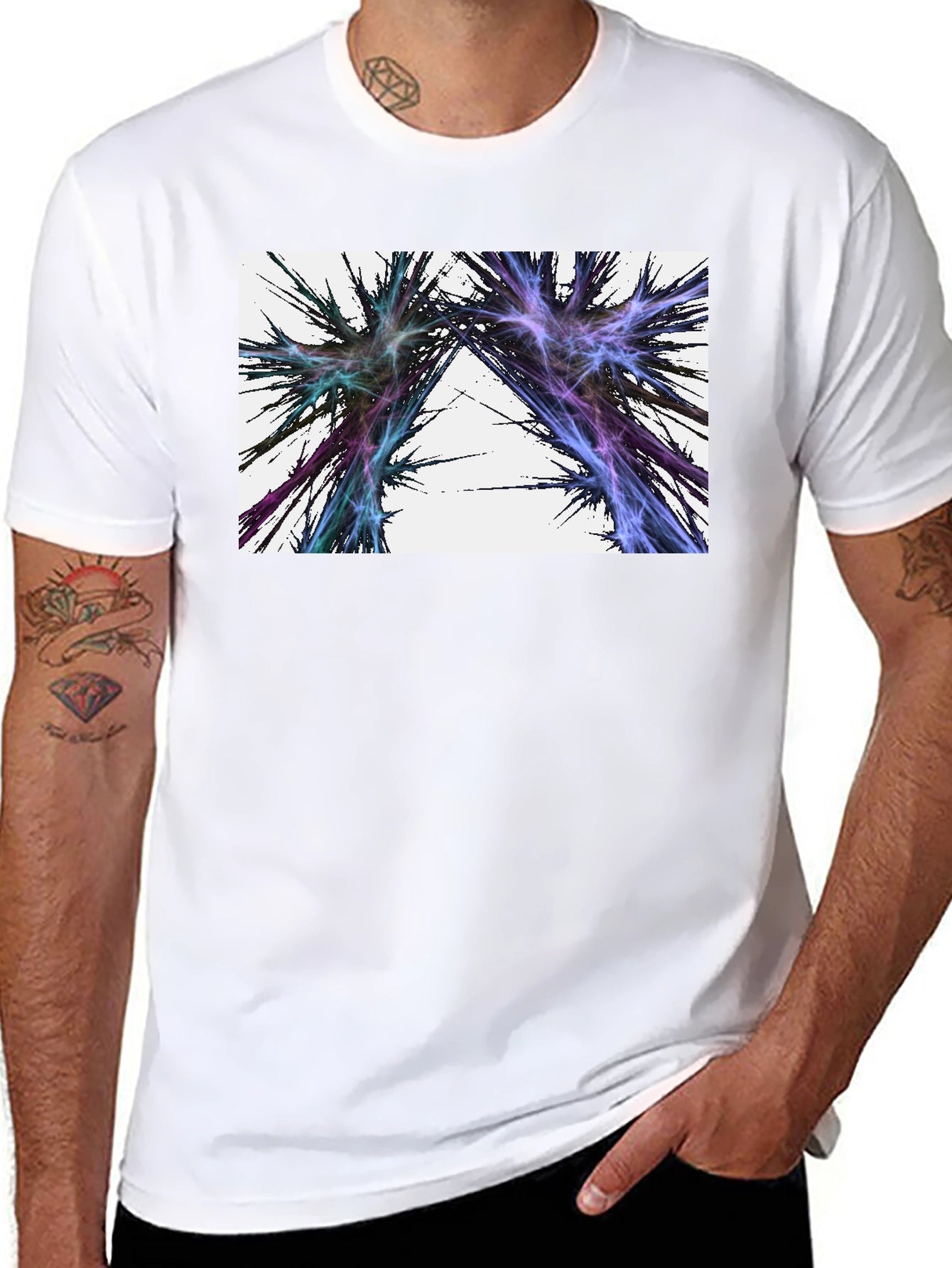 Abstract Lightning Black T-Shirt