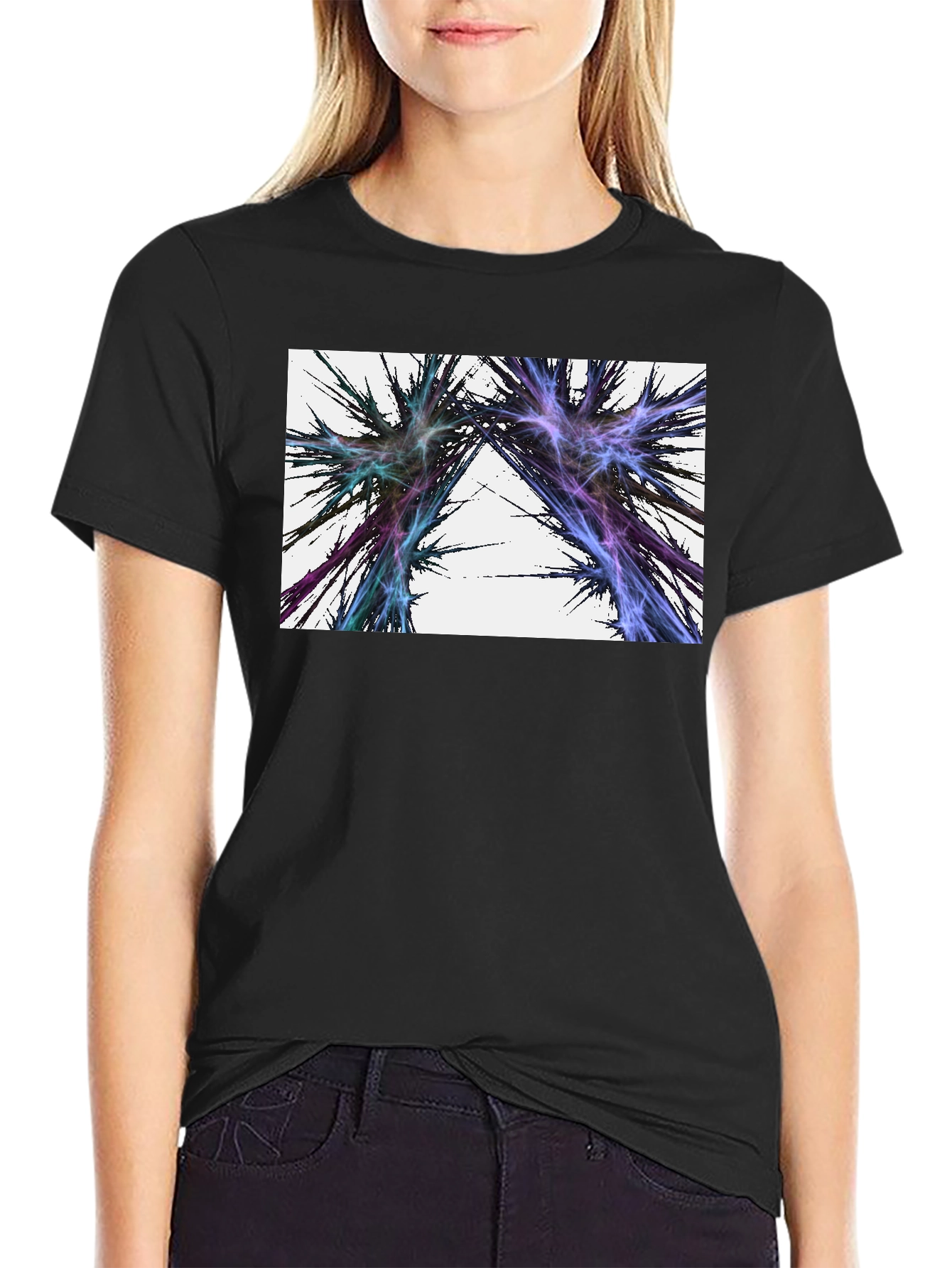 Abstract Lightning Black T-Shirt