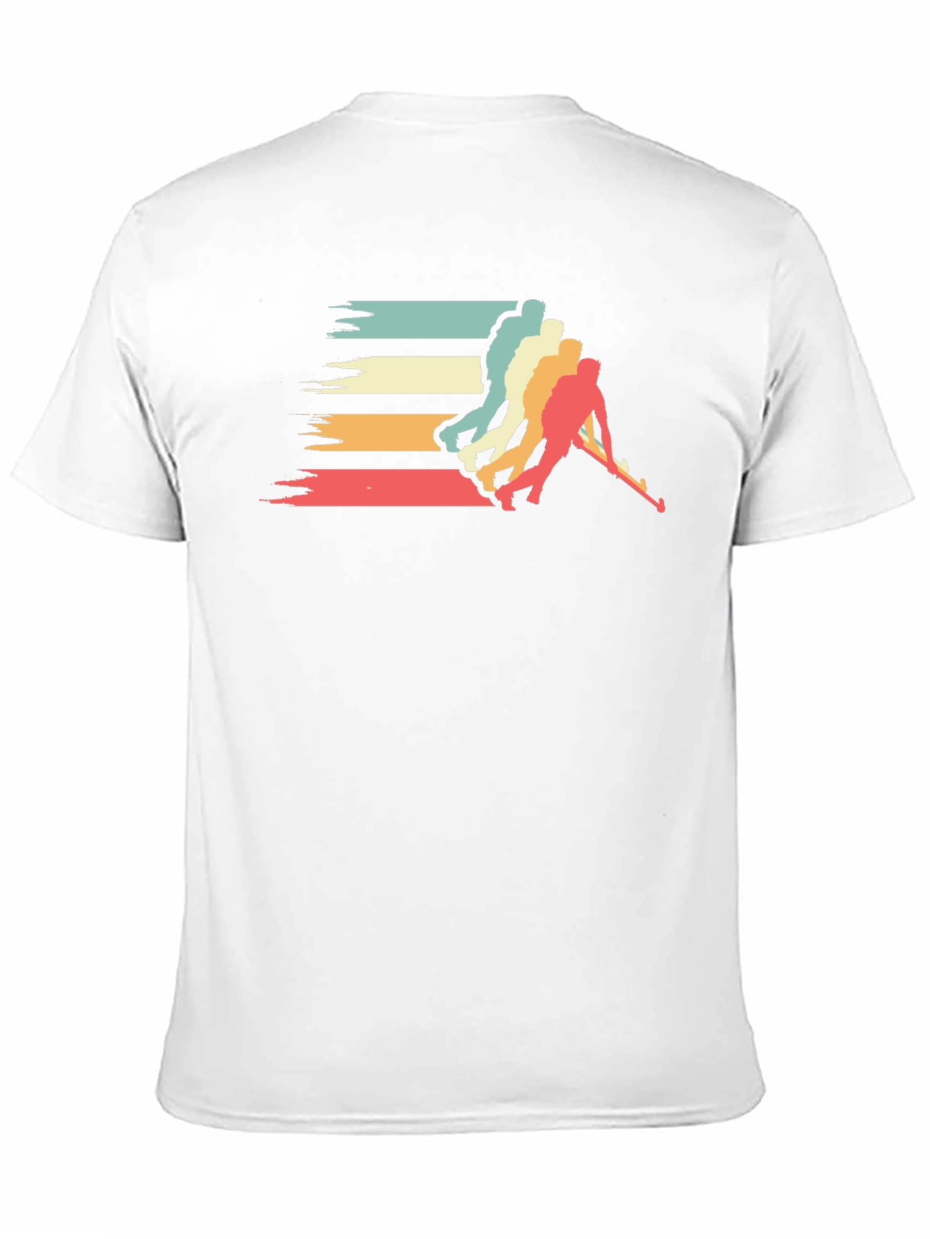 Retro Hockey Player Graphic T-Shirt - Black