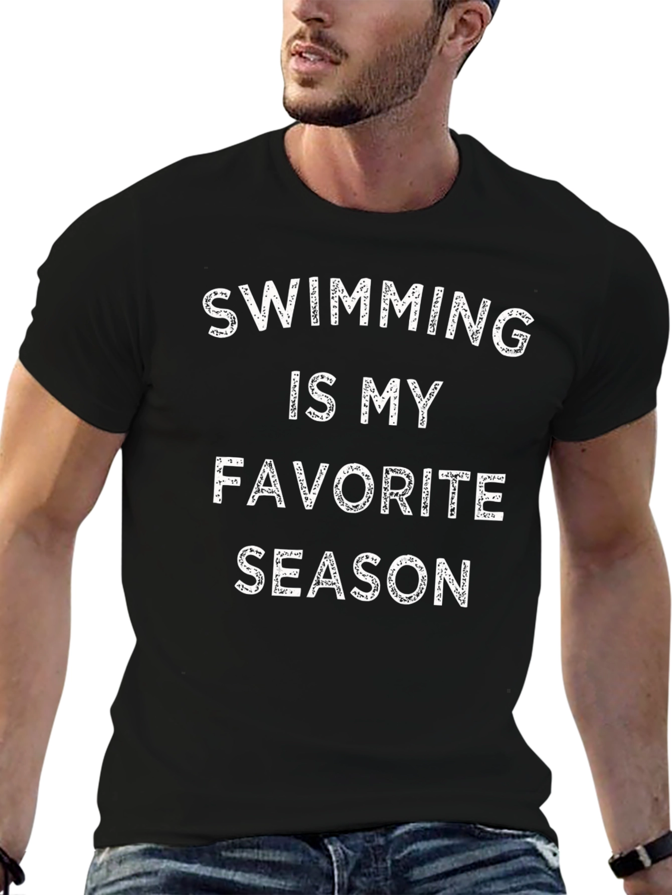 Swimming is My Favorite Season Black T-Shirt