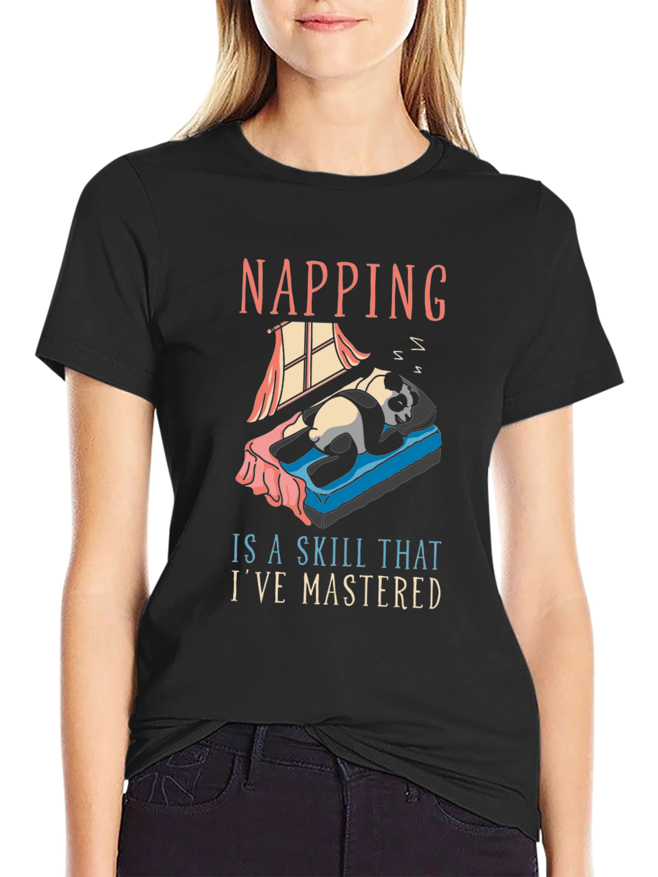 Napping Skill Panda T-Shirt - Comfy Cotton Tee