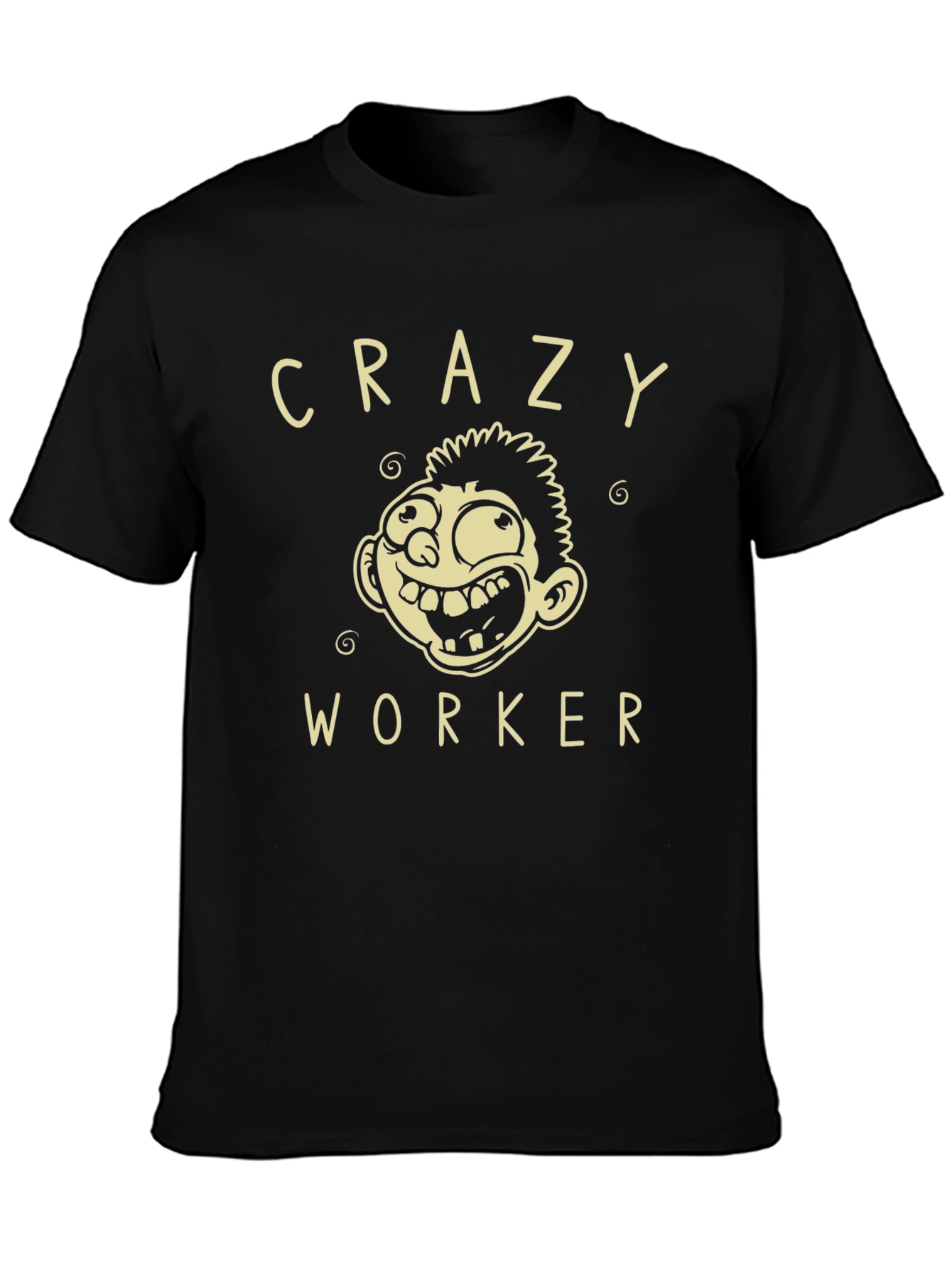 Crazy Worker Graphic Tee - Black